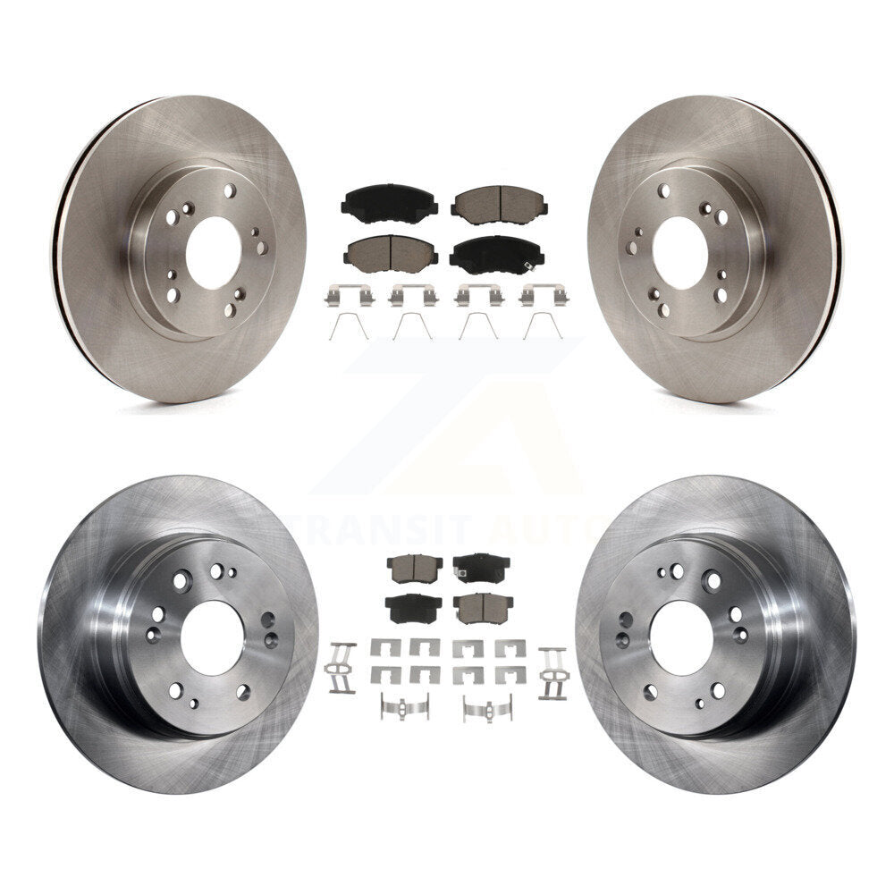 Disc Brake Rotors And Ceramic Pads Front Rear Kit For 2002-2004 Honda CR-V