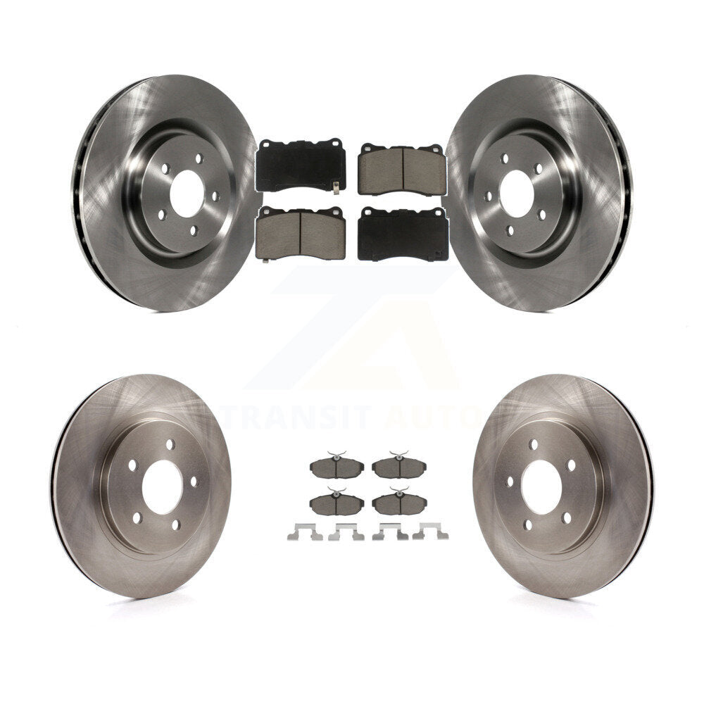 Disc Brake Rotors And Ceramic Pads Front Rear Kit For Ford Mustang