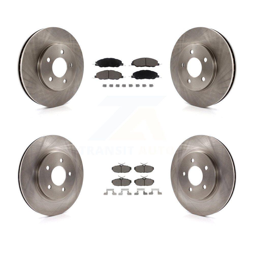Disc Brake Rotors And Ceramic Pad Front Rear Kit For 2005-2010 Ford Mustang Base