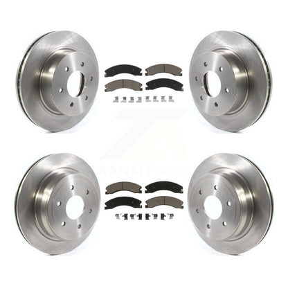 Disc Brake Rotors And Ceramic Pads Front Rear Kit For 2016-2024 Nissan TITAN XD