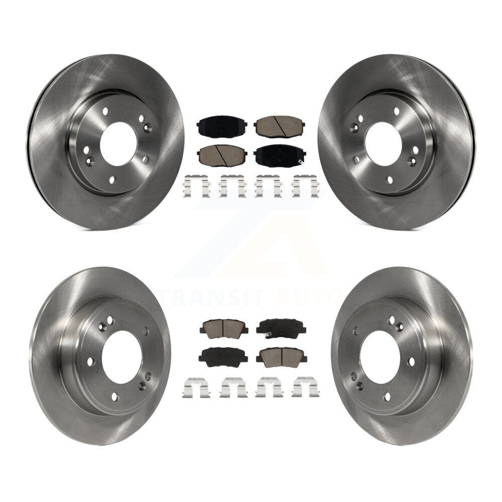 Disc Brake Rotors And Ceramic Pads Front Rear Kit For 2014-2016 Kia Soul