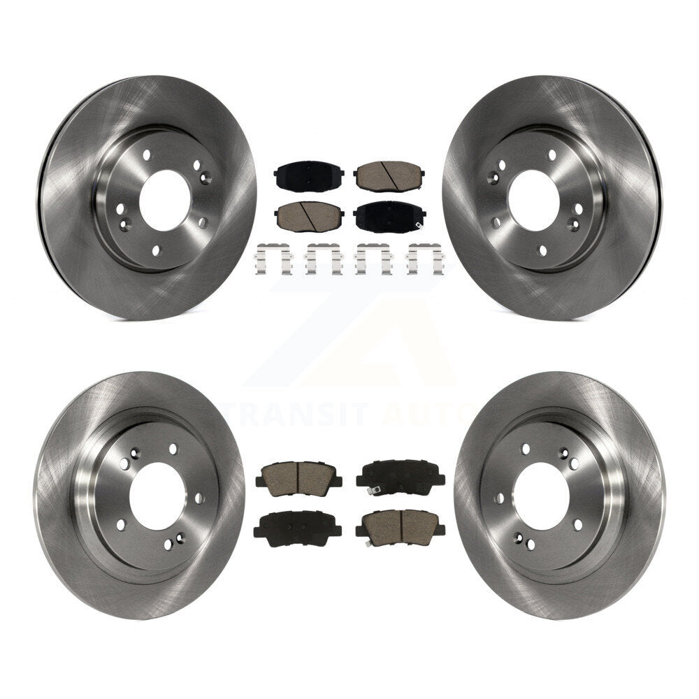 Disc Brake Rotors & Ceramic Pad Front Rear Kit For Kia Forte5 Hyundai Elantra GT