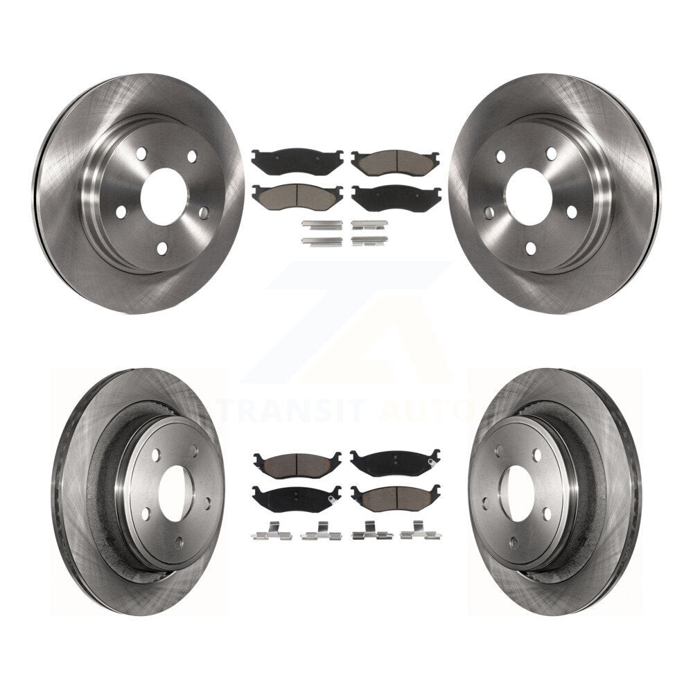Disc Brake Rotors And Ceramic Pads Front Rear Kit For Dodge Ram 1500