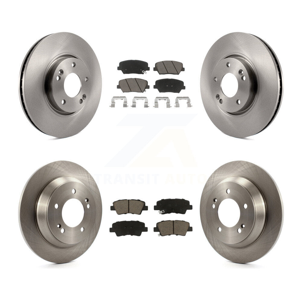 Brake Rotor Ceramic Pad Front Rear Kit For Kia Rondo With Electric Parking