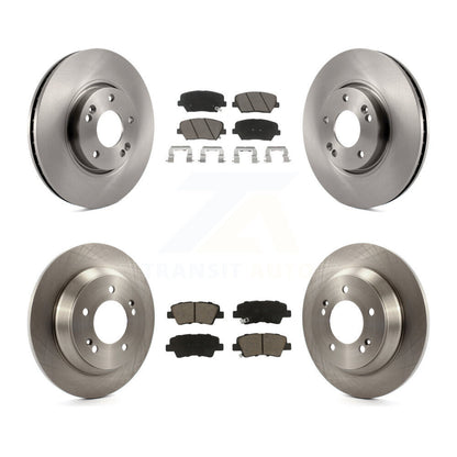 Brake Rotor Ceramic Pad Front Rear Kit For Kia Rondo With Electric Parking