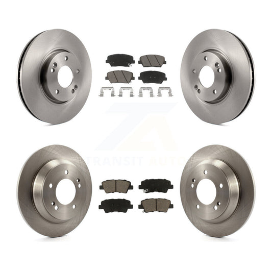 Brake Rotor Ceramic Pad Front Rear Kit For Kia Rondo With Electric Parking