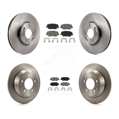 Brake Rotor & Ceramic Pad Front Rear Kit For Kia Rondo With Manual Parking