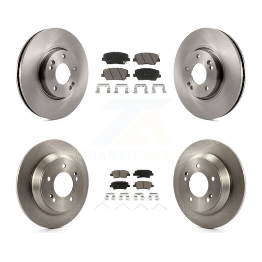 Brake Rotor & Ceramic Pad Front Rear Kit For Kia Rondo With Manual Parking
