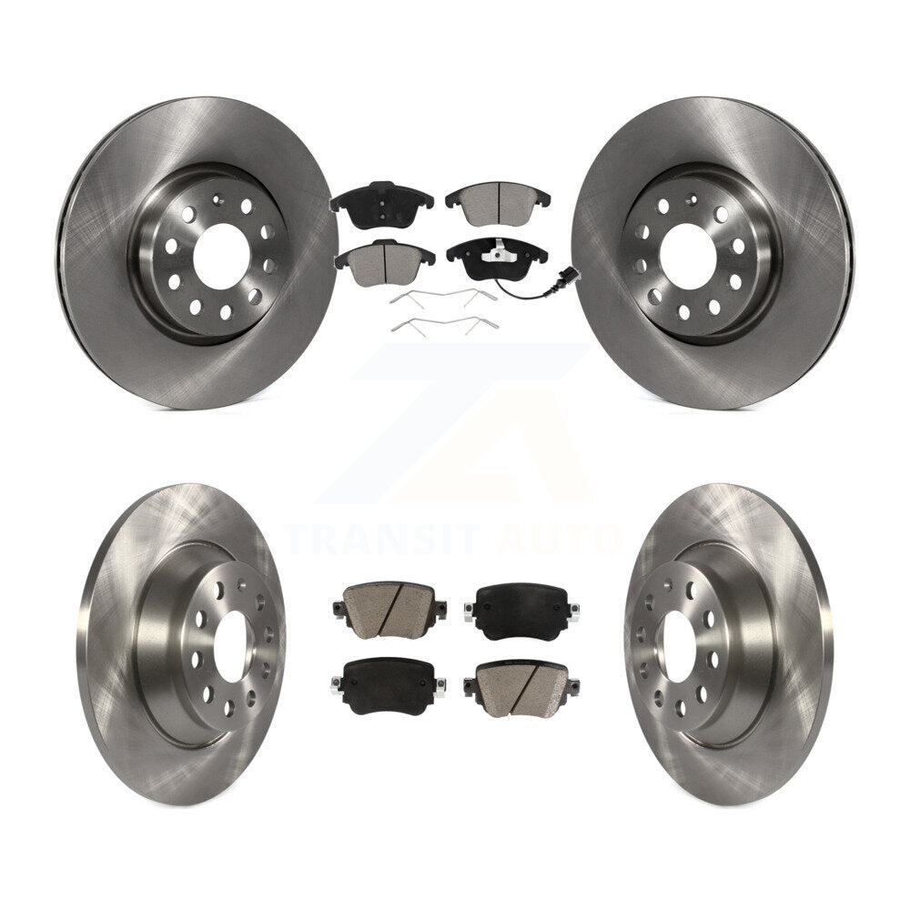 Disc Brake Rotors And Ceramic Pads Front Rear Kit For 2016-2018 Audi Q3 Quattro