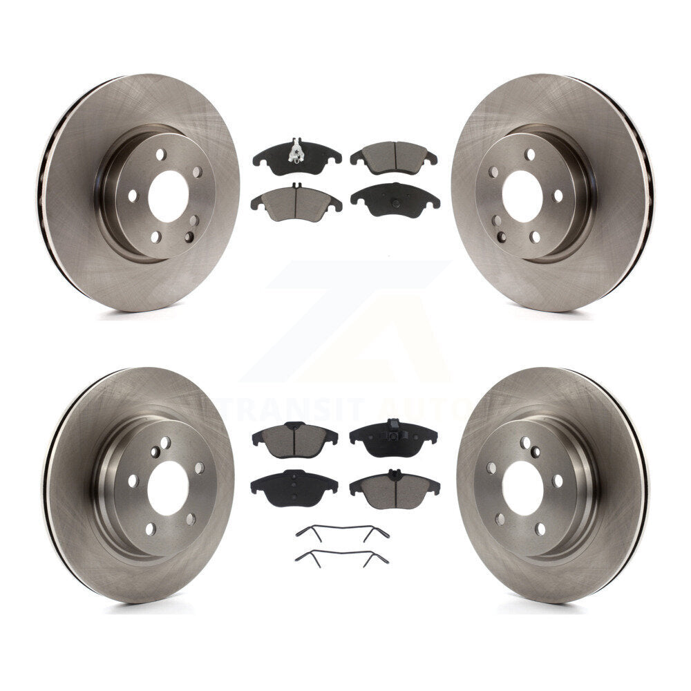 Disc Brake Rotor And Ceramic Pad Front Rear Kit For Mercedes-Benz C300 C350 E350