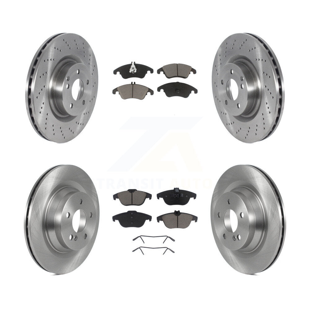 Disc Brake Rotors And Ceramic Pads Front Rear Kit For Mercedes-Benz E550