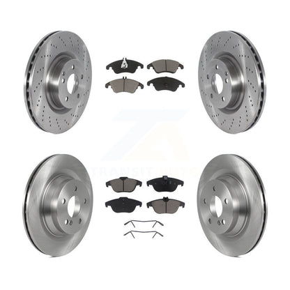 Disc Brake Rotors And Ceramic Pads Front Rear Kit For Mercedes-Benz E550