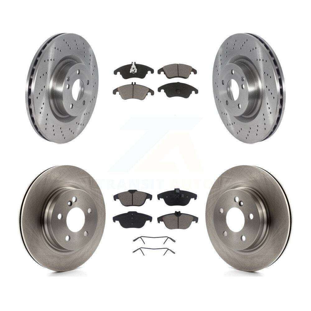 Disc Brake Rotors And Ceramic Pads Front Rear Kit For Mercedes-Benz E550