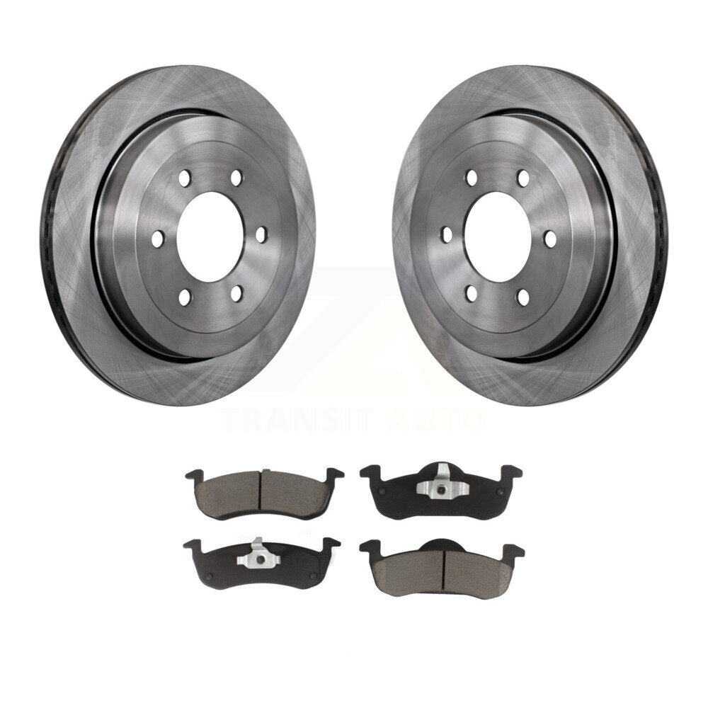 Brake Rotor Ceramic Pad Rear Kit For 2007-2017 Ford Expedition Lincoln Navigator