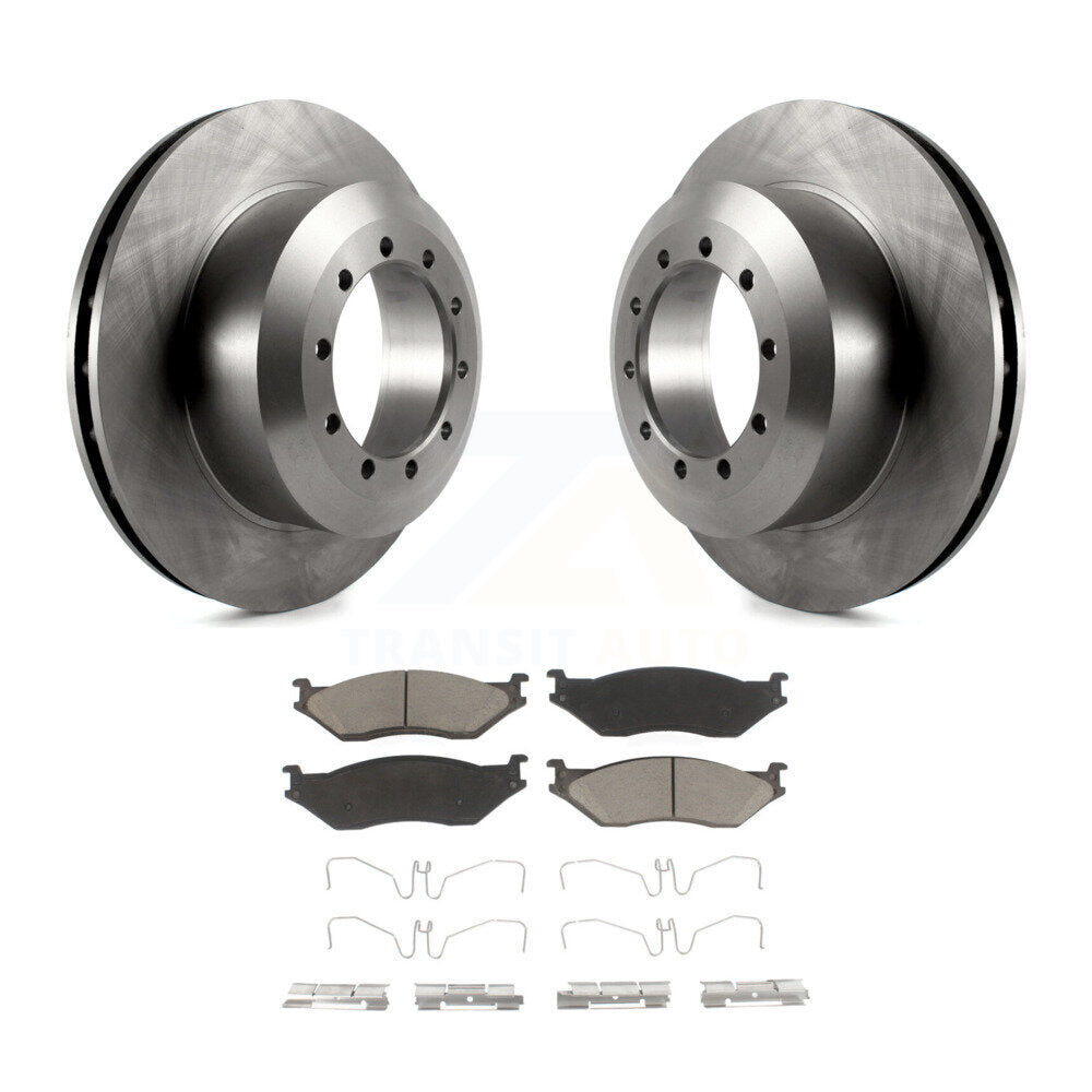 Brake Rotor And Ceramic Pad Rear Kit For Ford F-53 Motorhome Chassis E-550 Super