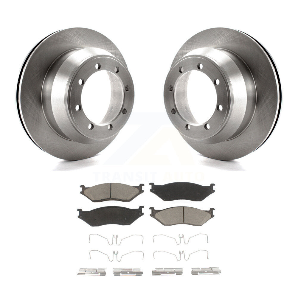 Brake Rotors Ceramic Pad Rear Kit For 03 Ford F-550 Super Duty With 8 Lug Wheels