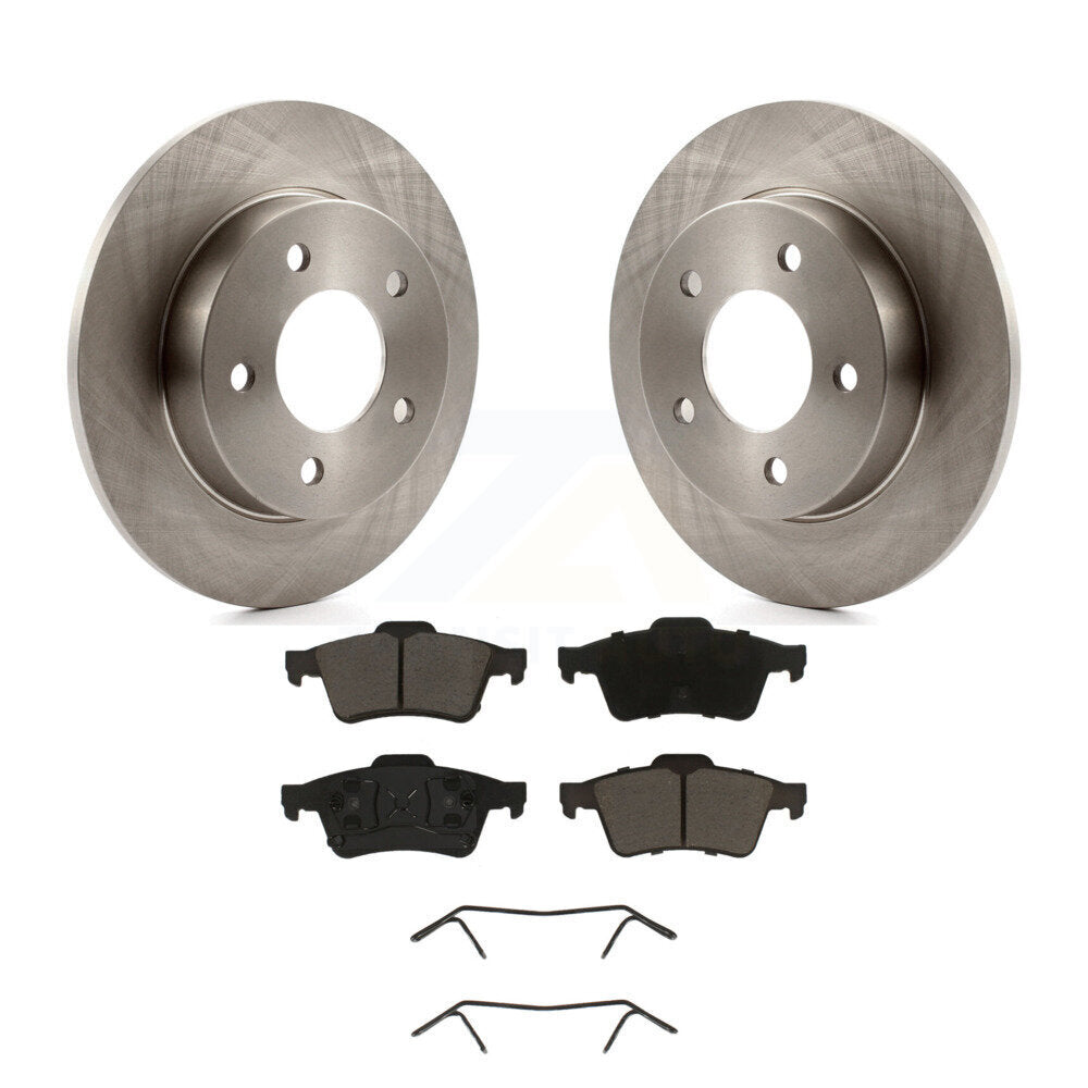 Disc Brake Rotors And Ceramic Pads Rear Kit For 2004-2005 Mazda 3 2.0L