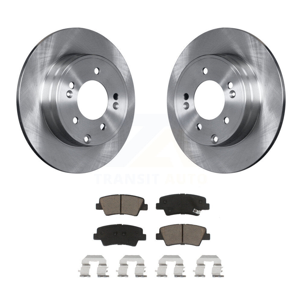 Disc Brake Rotors And Ceramic Pads Rear Kit For Hyundai Sonata Kia Optima Azera