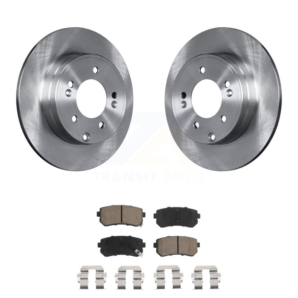 Disc Brake Rotors And Ceramic Pads Rear Kit For Hyundai Sonata Kia Optima
