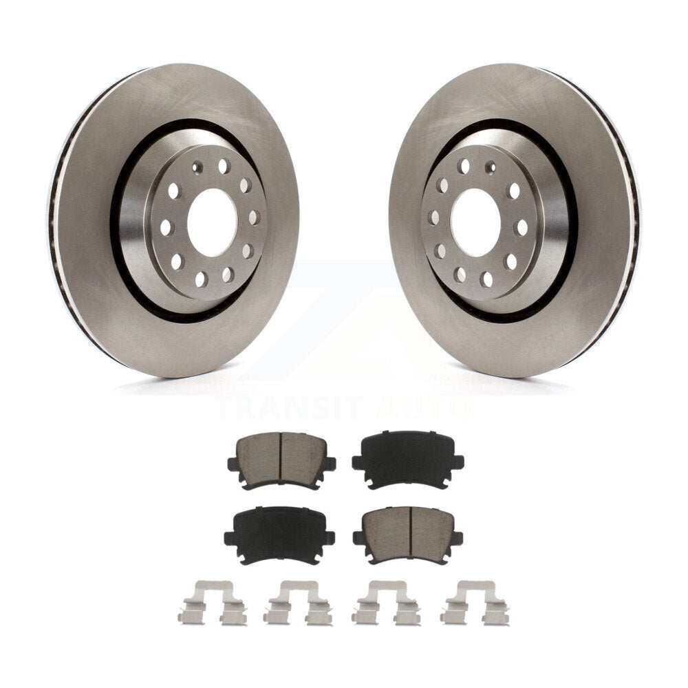 Disc Brake Rotors & Ceramic Pad Rear Kit For Volkswagen GTI Passat CC Golf R R32