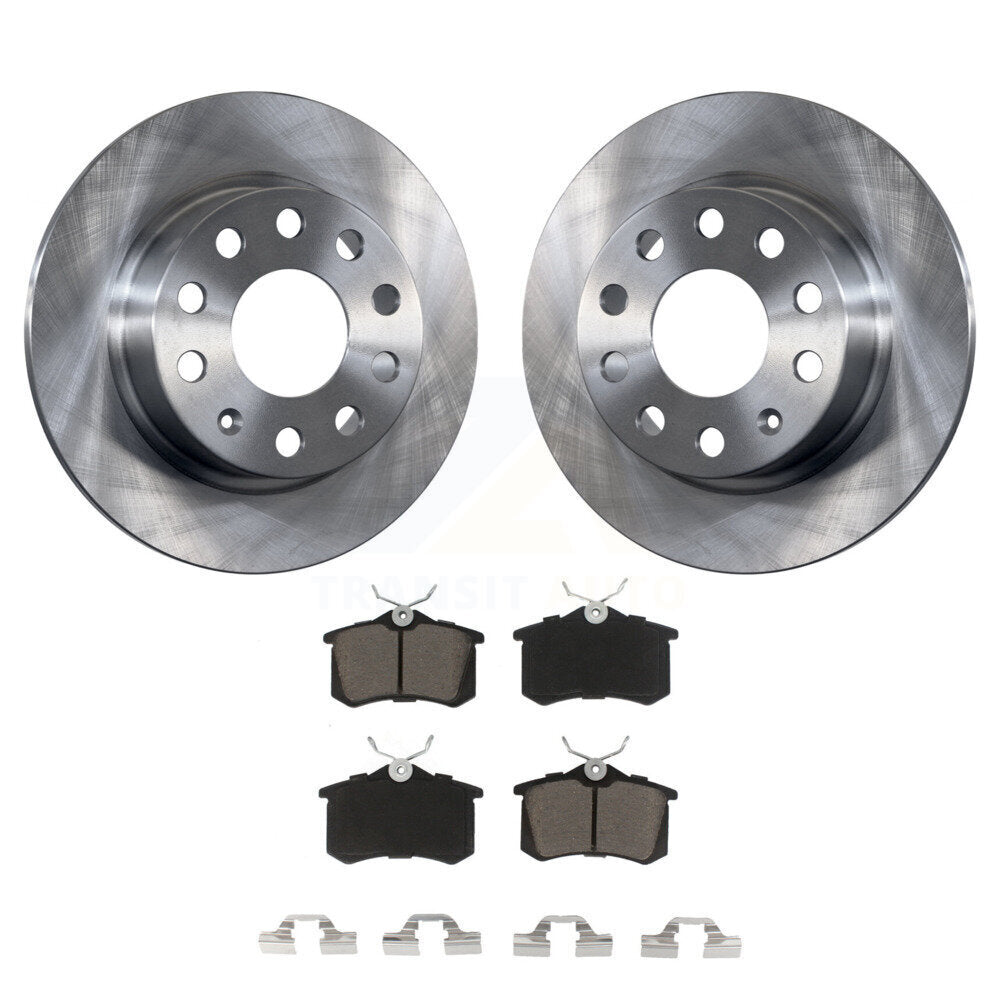Brake Rotors Ceramic Pad Rear Kit For Volkswagen Jetta Beetle Golf SportWagen A3