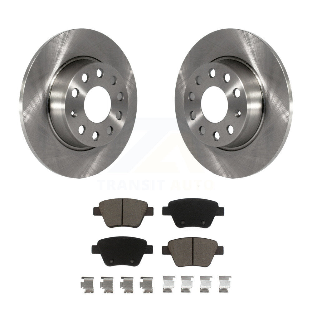 Brake Rotor & Ceramic Pad Rear Kit For Volkswagen Jetta Passat Golf Audi Eos GTI