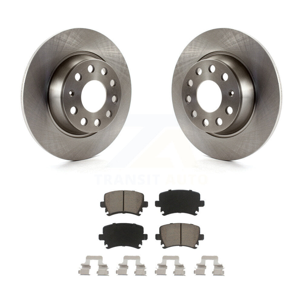 Brake Rotor And Ceramic Pad Rear Kit For Volkswagen Jetta GTI Passat Eos Audi A3