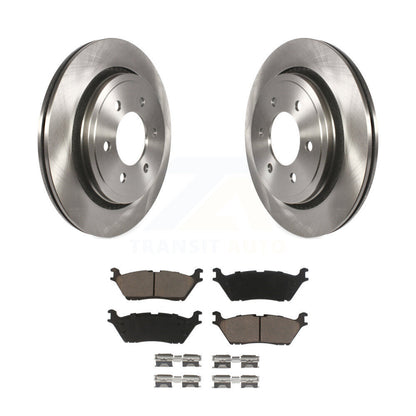 Disc Brake Rotor Ceramic Pad Rear Kit For Ford F-150 With Electric Parking