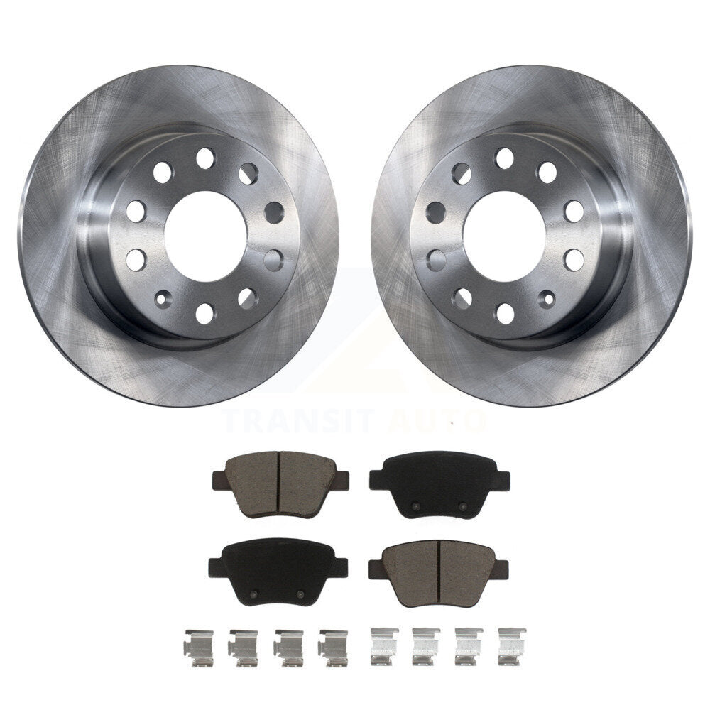 Disc Brake Rotors And Ceramic Pads Rear Kit For Volkswagen Jetta Eos Audi A3 GTI