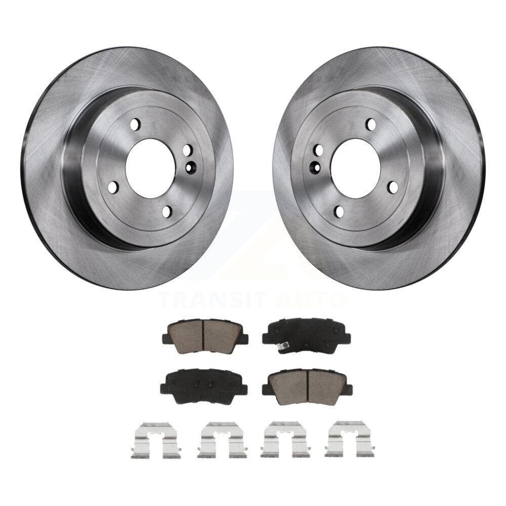 Disc Brake Rotors And Ceramic Pads Rear Kit For Hyundai Accent Kia Rio