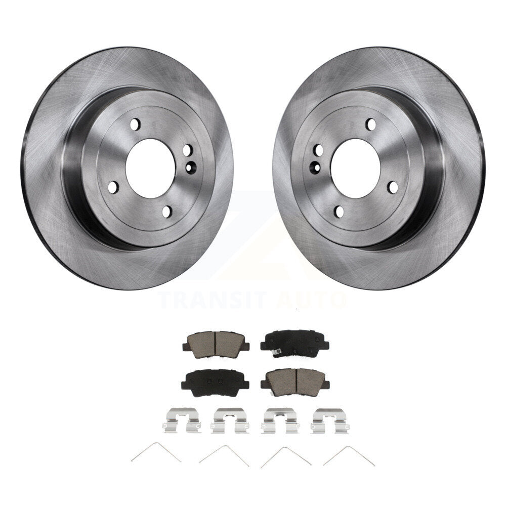 Disc Brake Rotors And Ceramic Pads Rear Kit For Kia Rio Hyundai Accent