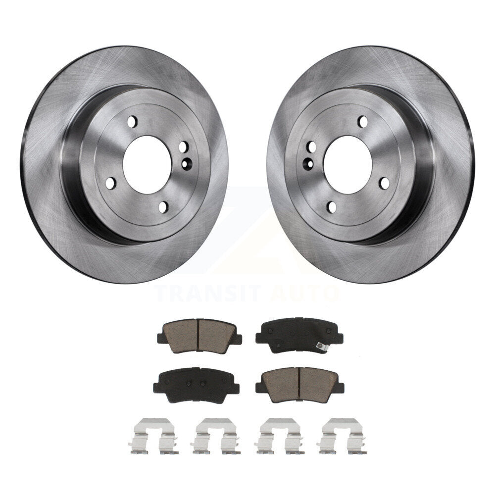 Disc Brake Rotors And Ceramic Pads Rear Kit For 2011 Hyundai Accent