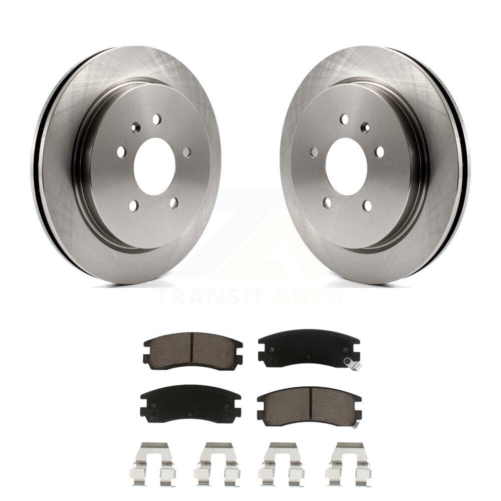Brake Rotors & Ceramic Pad Rear Kit For 03-04 Cadillac Seville With Vented Rotor