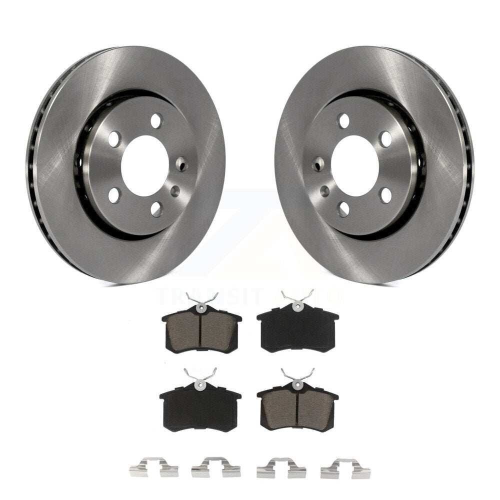 Brake Rotor & Ceramic Pad Rear Kit For Volkswagen Jetta Golf Audi TT Quattro R32