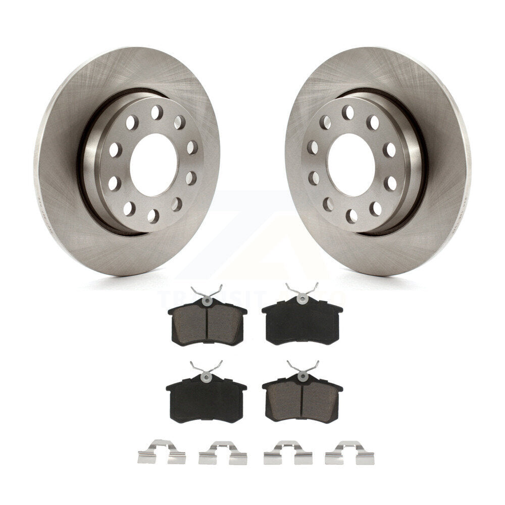 Disc Brake Rotors And Ceramic Pads Rear Kit For Audi A4 Quattro