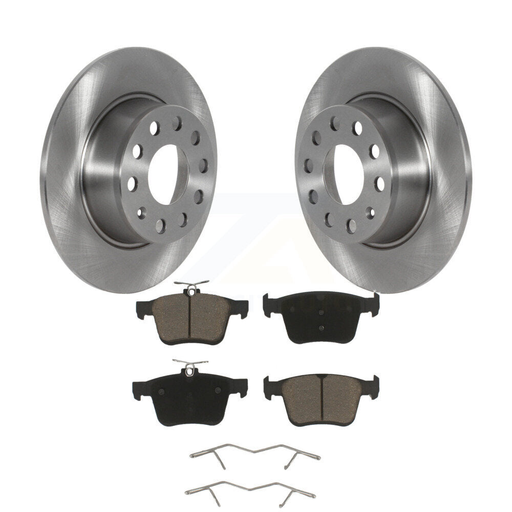 Disc Brake Rotors And Ceramic Pads Rear Kit For Volkswagen Jetta Taos