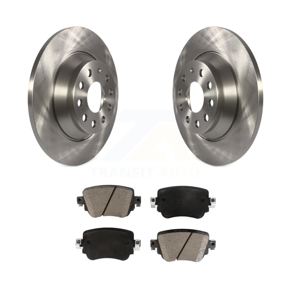 Disc Brake Rotors And Ceramic Pads Rear Kit For 2016-2018 Audi Q3 Quattro