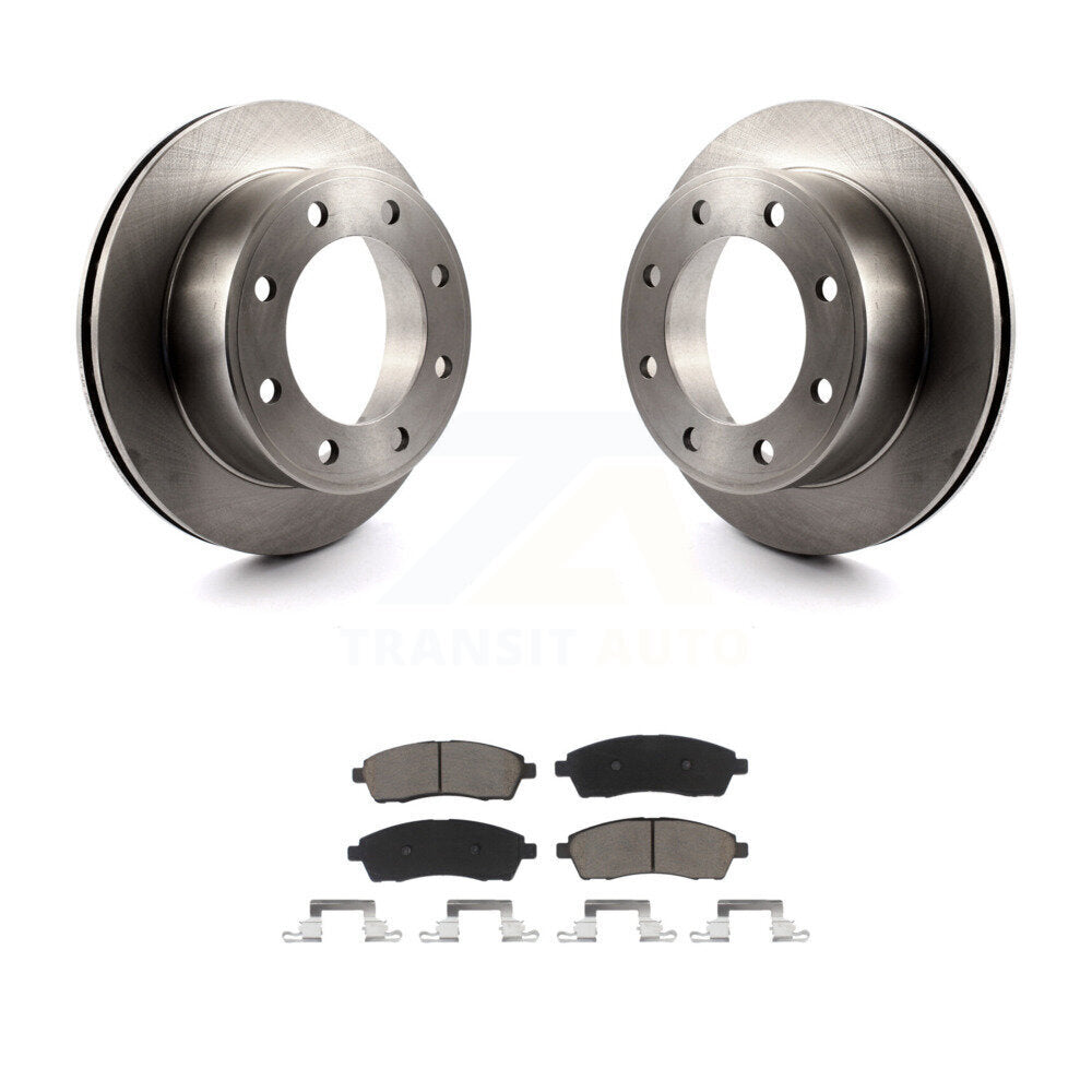 Disc Brake Rotors Ceramic Pad Rear Kit For Ford F-350 Super Duty F-250 Excursion