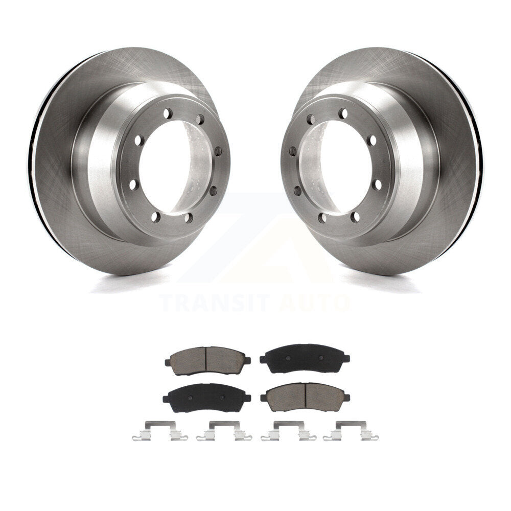 Brake Rotor Ceramic Pad Rear Kit For Ford F-350 Super Duty With Dual Wheels