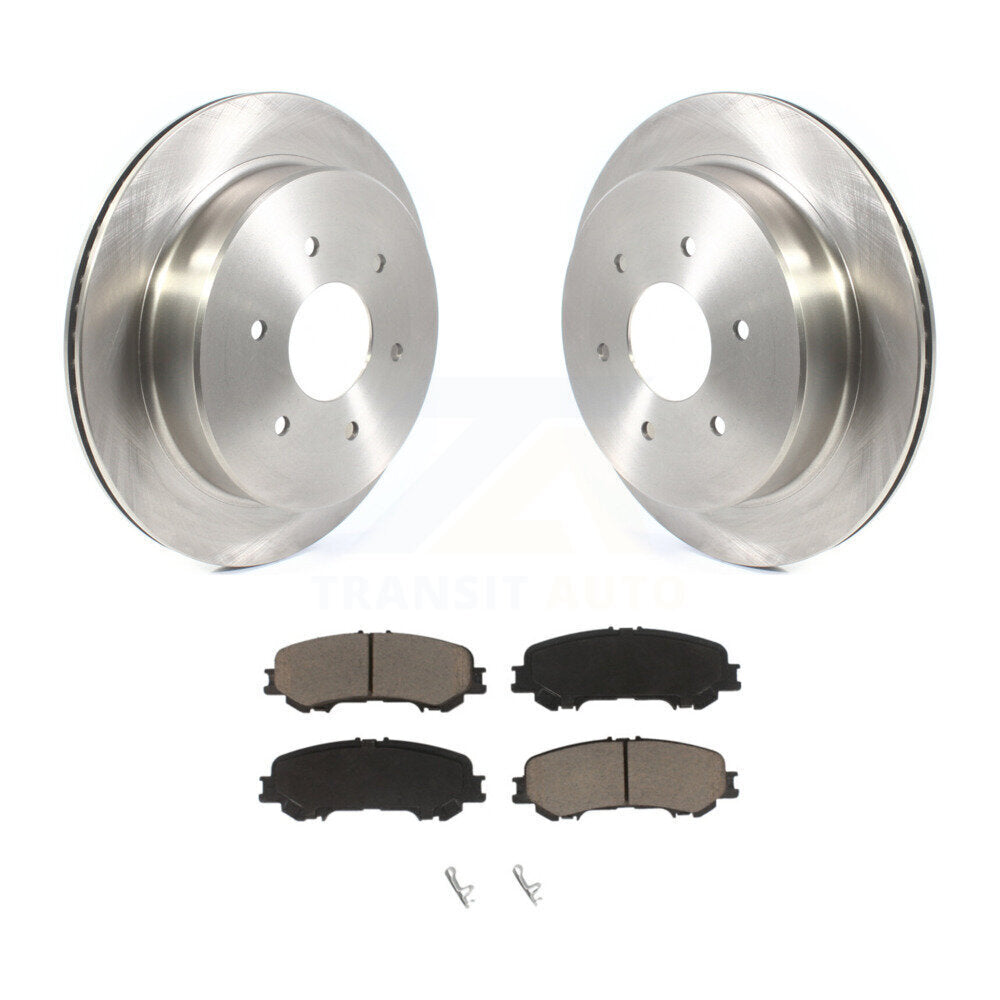 Disc Brake Rotors And Ceramic Pads Rear Kit For 2017-2023 Nissan TITAN