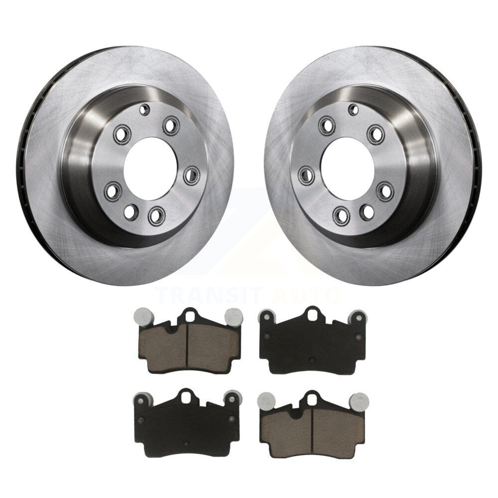 Brake Rotors Ceramic Pad Rear Kit For Audi Q7 Porsche Cayenne Volkswagen Touareg