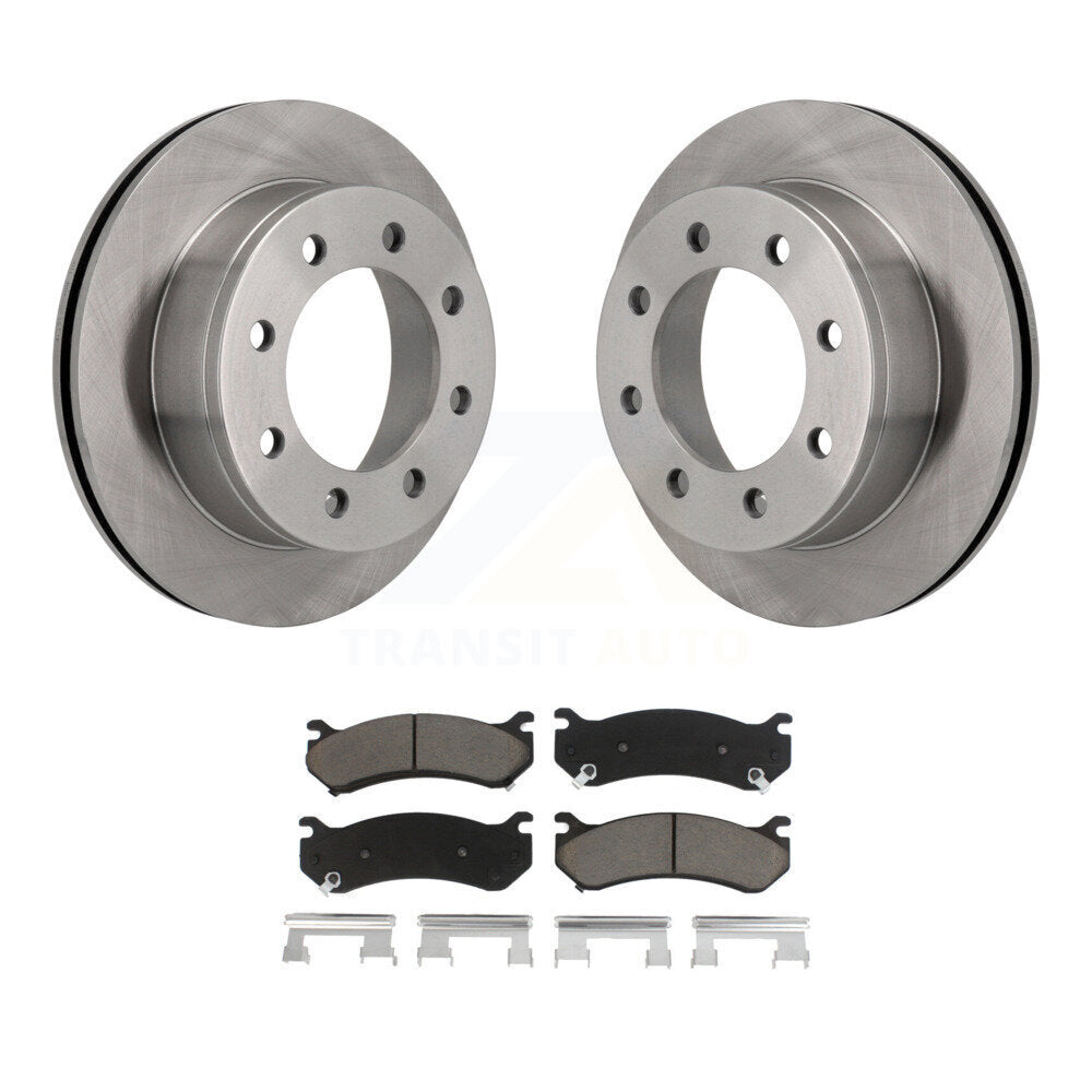 Brake Rotor Ceramic Pad Rear Kit For Chevrolet GMC Sierra 2500 HD Silverado 3500