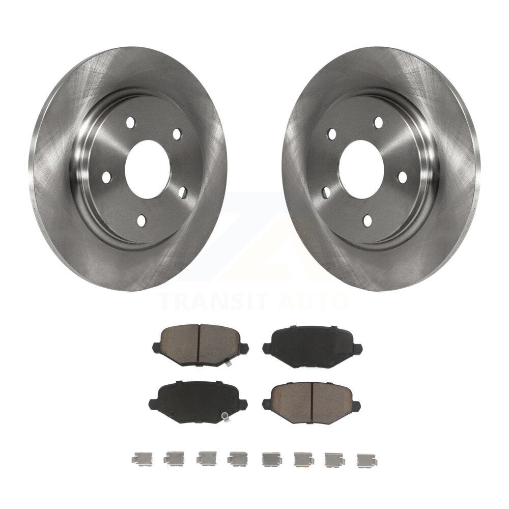 Brake Rotor Ceramic Pad Rear Kit For Dodge Grand Caravan Chrysler Town & Country