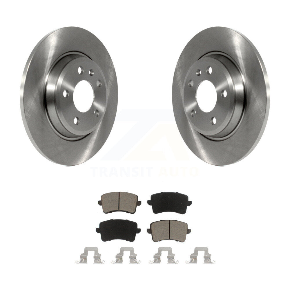 Disc Brake Rotors And Ceramic Pads Rear Kit For Audi Q5 A4 Quattro A5 allroad S5
