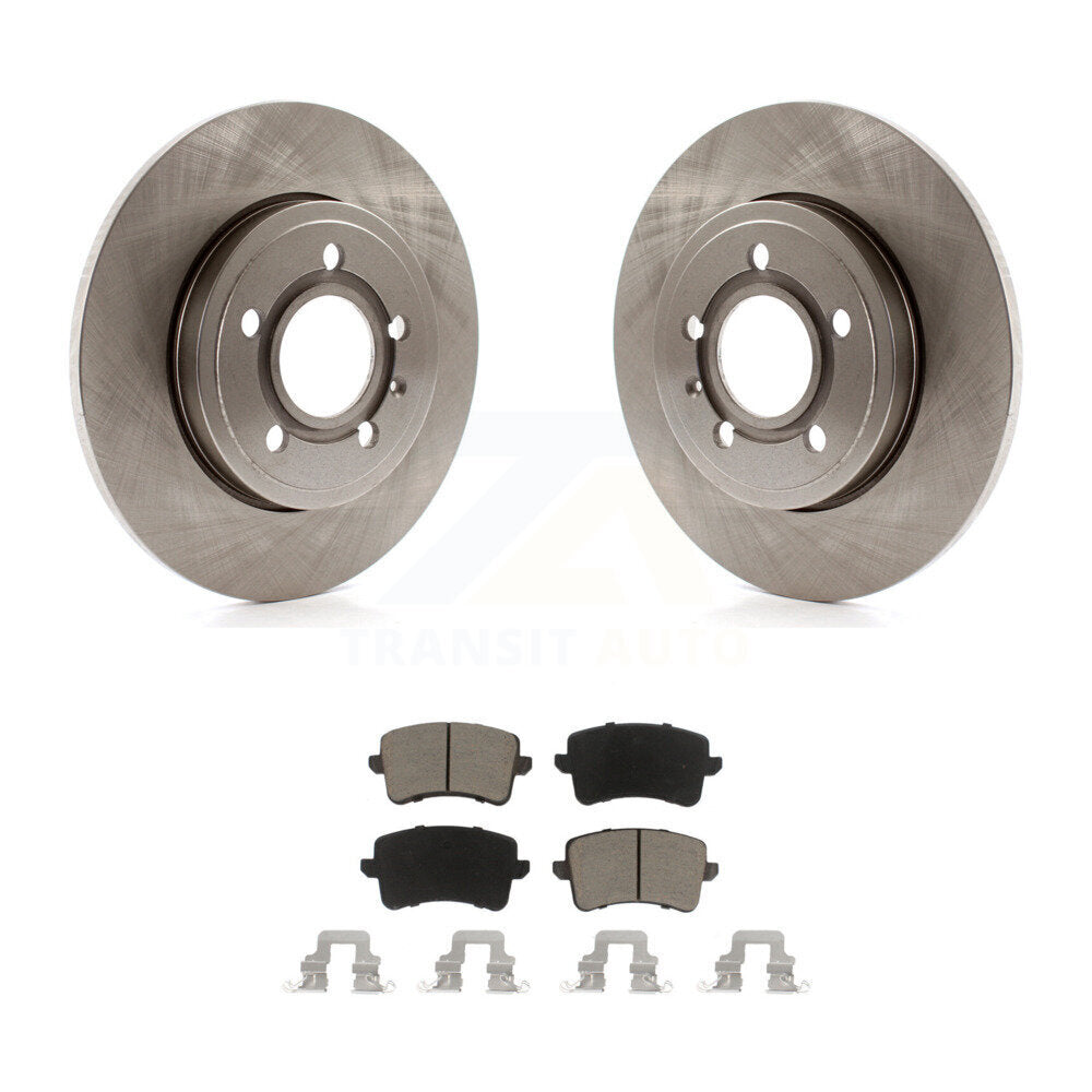 Disc Brake Rotors And Ceramic Pads Rear Kit For 2009 Audi A4 Quattro Sedan/Wagon
