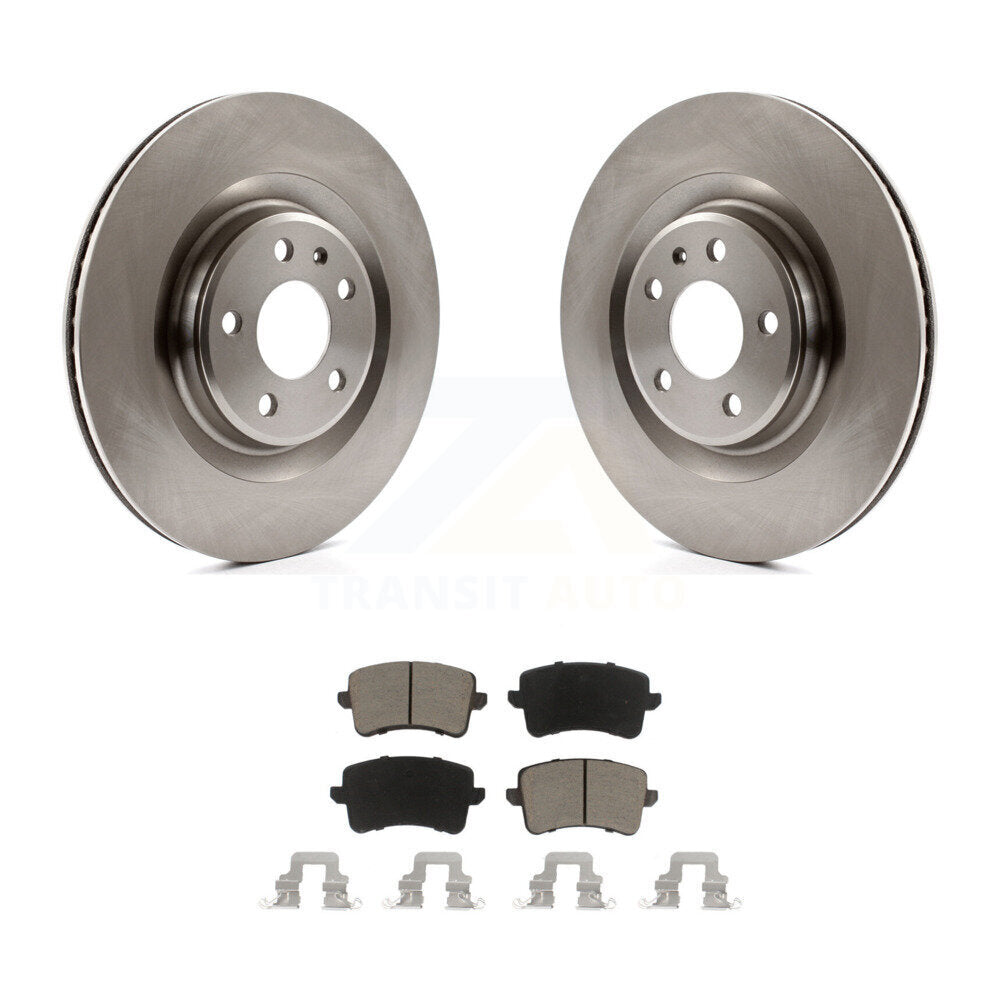 Disc Brake Rotors And Ceramic Pads Rear Kit For Audi Q5 S4 A4 Quattro S5 SQ5 A5