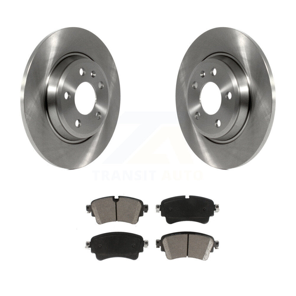 Brake Rotors Ceramic Pad Rear Kit For 2017-2019 Audi A4 Quattro With Solid Rotor