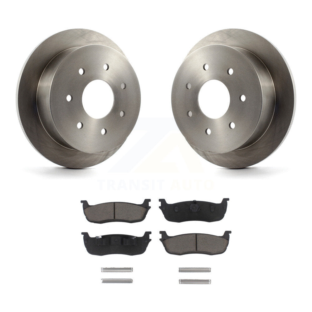 Disc Brake Rotors And Ceramic Pads Rear Kit For Ford F-150 F-250 HD