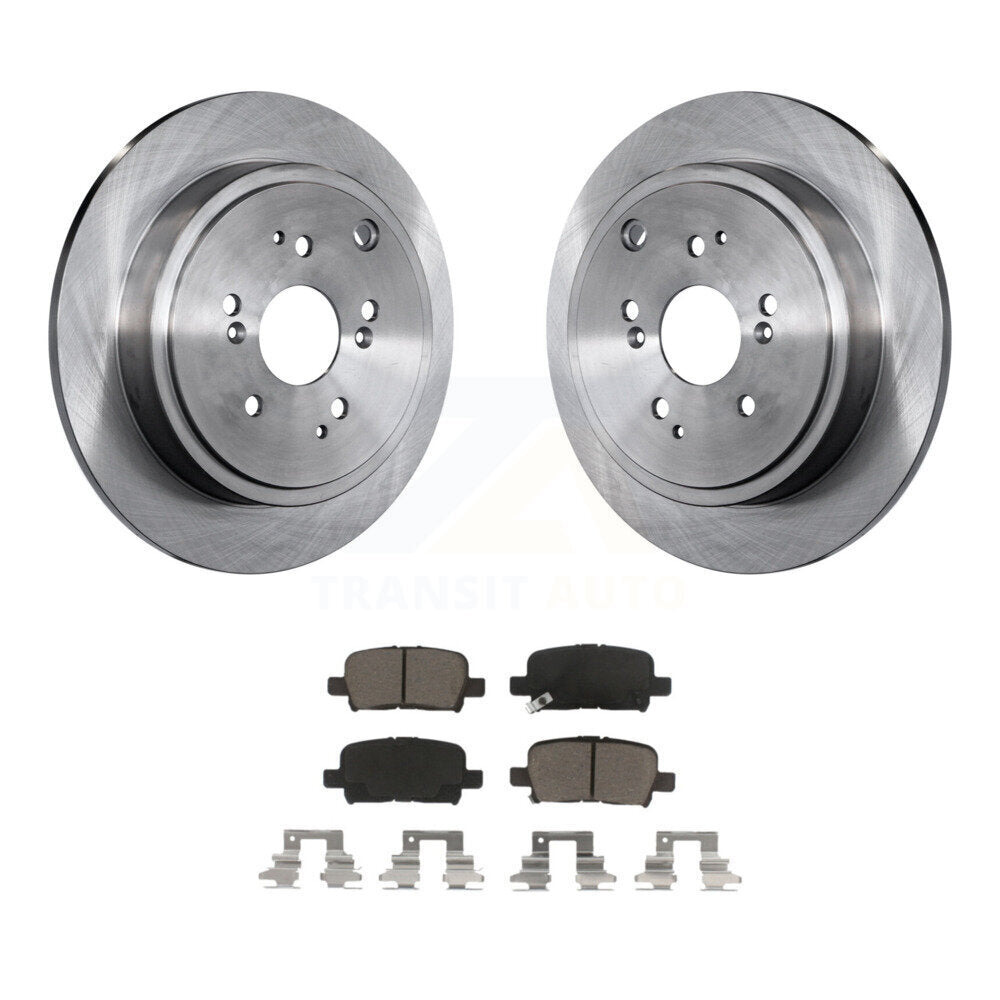 Disc Brake Rotors And Ceramic Pads Rear Kit For Honda Pilot Acura MDX