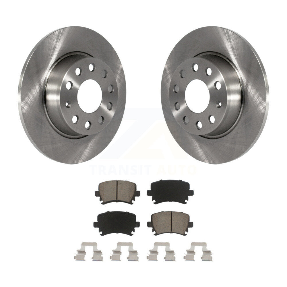 Disc Brake Rotors And Ceramic Pads Rear Kit For Volkswagen GTI Audi A3 Quattro